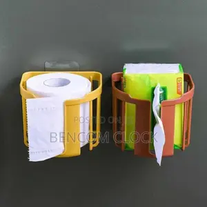 Toilet Paper Shelf Bathroom Kitchen Tissue Box Wall-Mounted-White