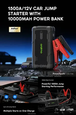 Oraimo Powerspark 1500a 12v Car Jump Starter With 10000mah Power Bank
