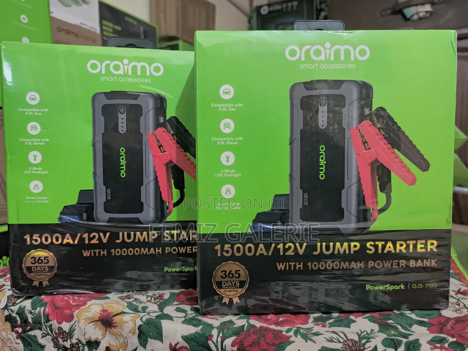 Oraimo Powerspark 1500a 12v Car Jump Starter With 10000mah Power Bank