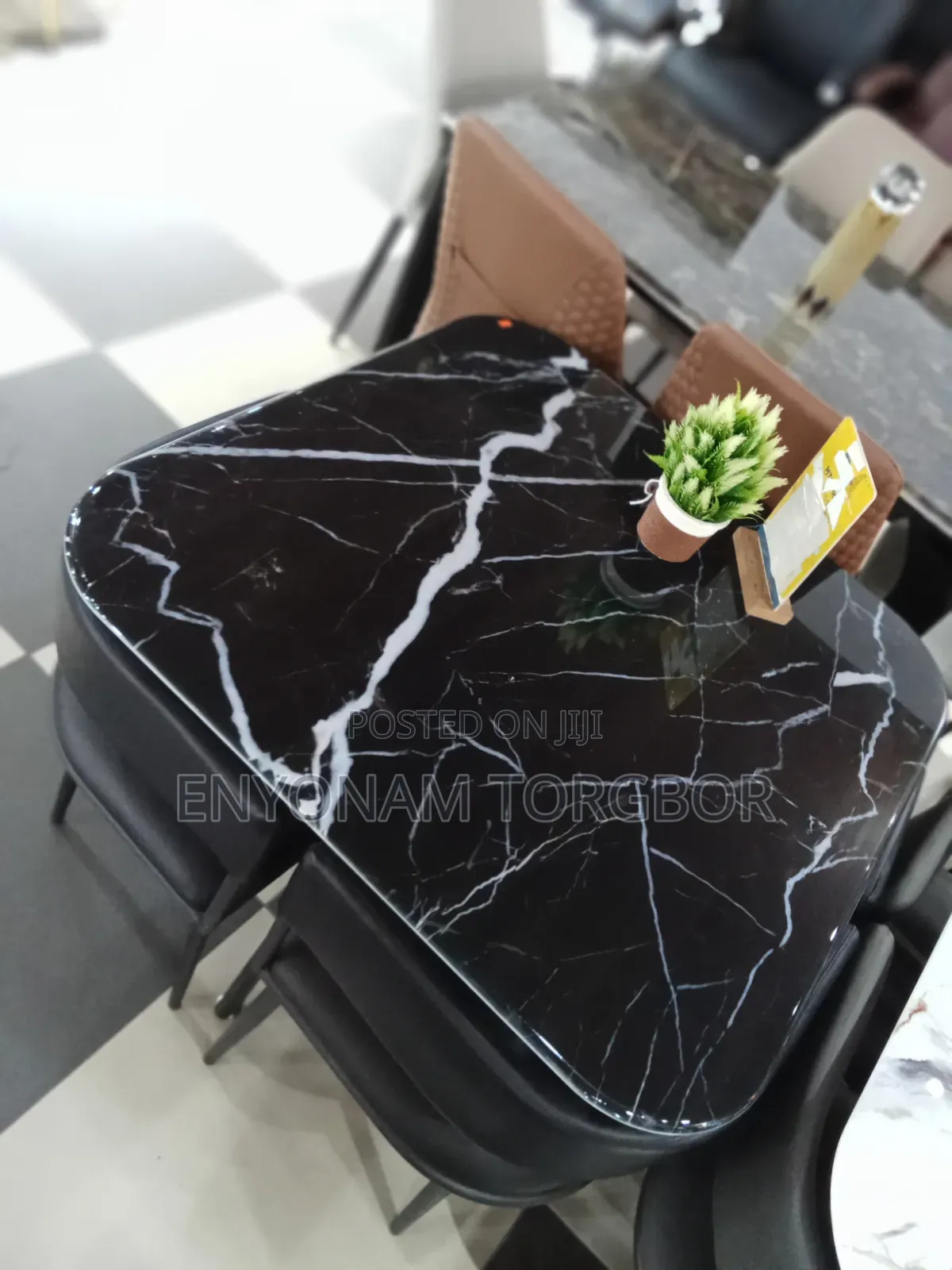 Marbled Dining Table and Chair
