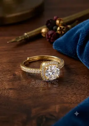 Adjustable 14 Carat Gold Plated Moissanite Proposal/ Engagement Ring