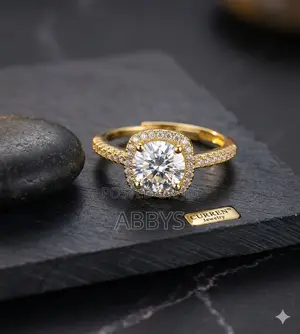 Adjustable 14 Carat Gold Plated Moissanite Proposal/ Engagement Ring