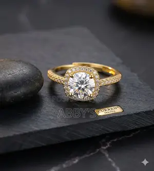 Adjustable 14 Carat Gold Plated Moissanite Proposal/ Engagement Ring