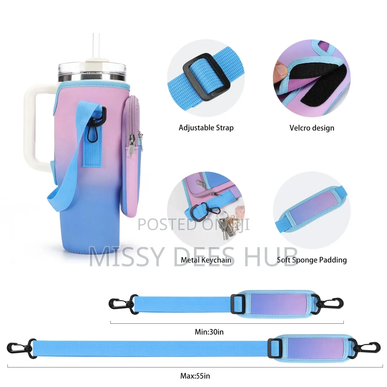 40z Bottle / Tumbler Carrier Bag With Handle Strap