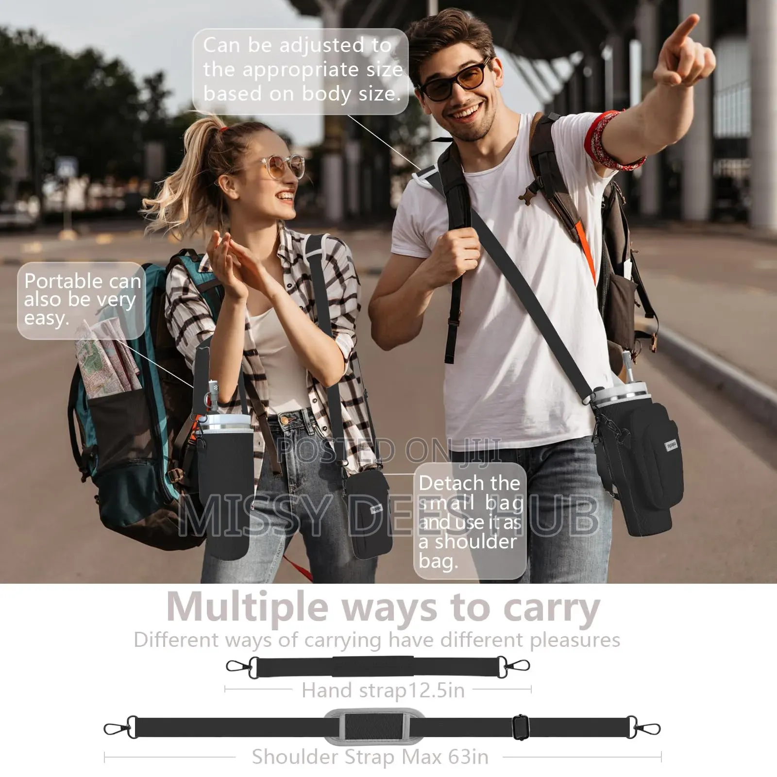 40z Bottle / Tumbler Carrier Bag With Handle Strap