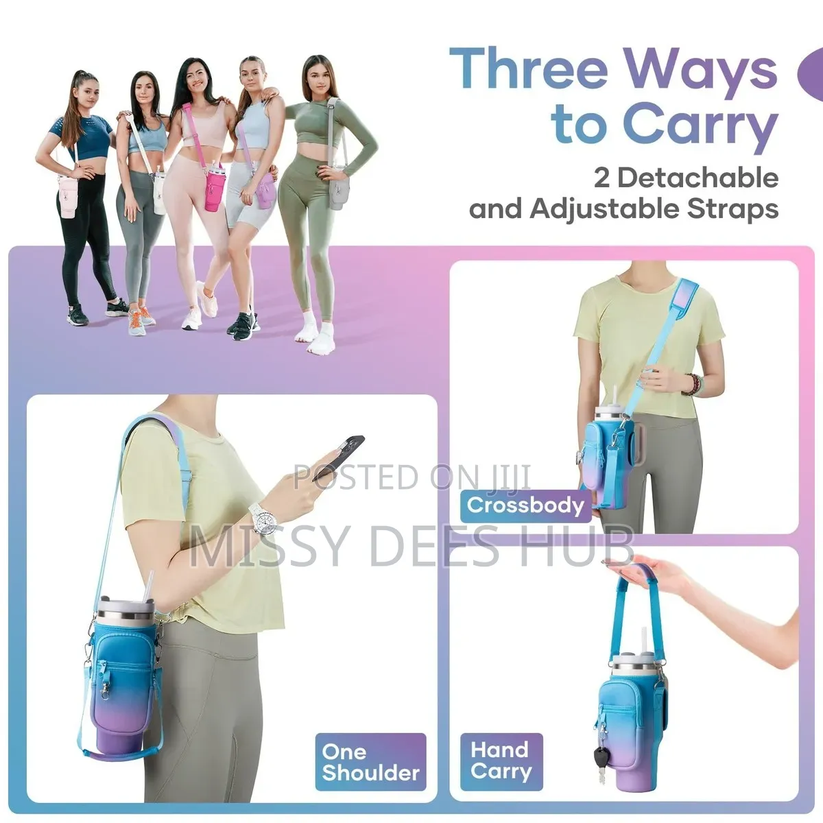 40z Bottle / Tumbler Carrier Bag With Handle Strap