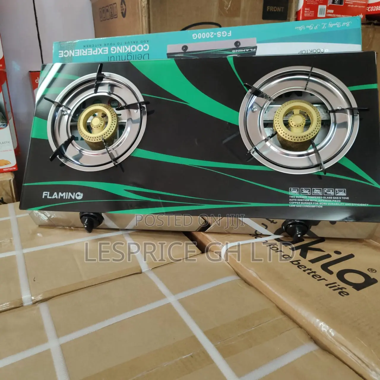 Classy High Grade 2 Burner Glass Top Gas Stove From Flamino