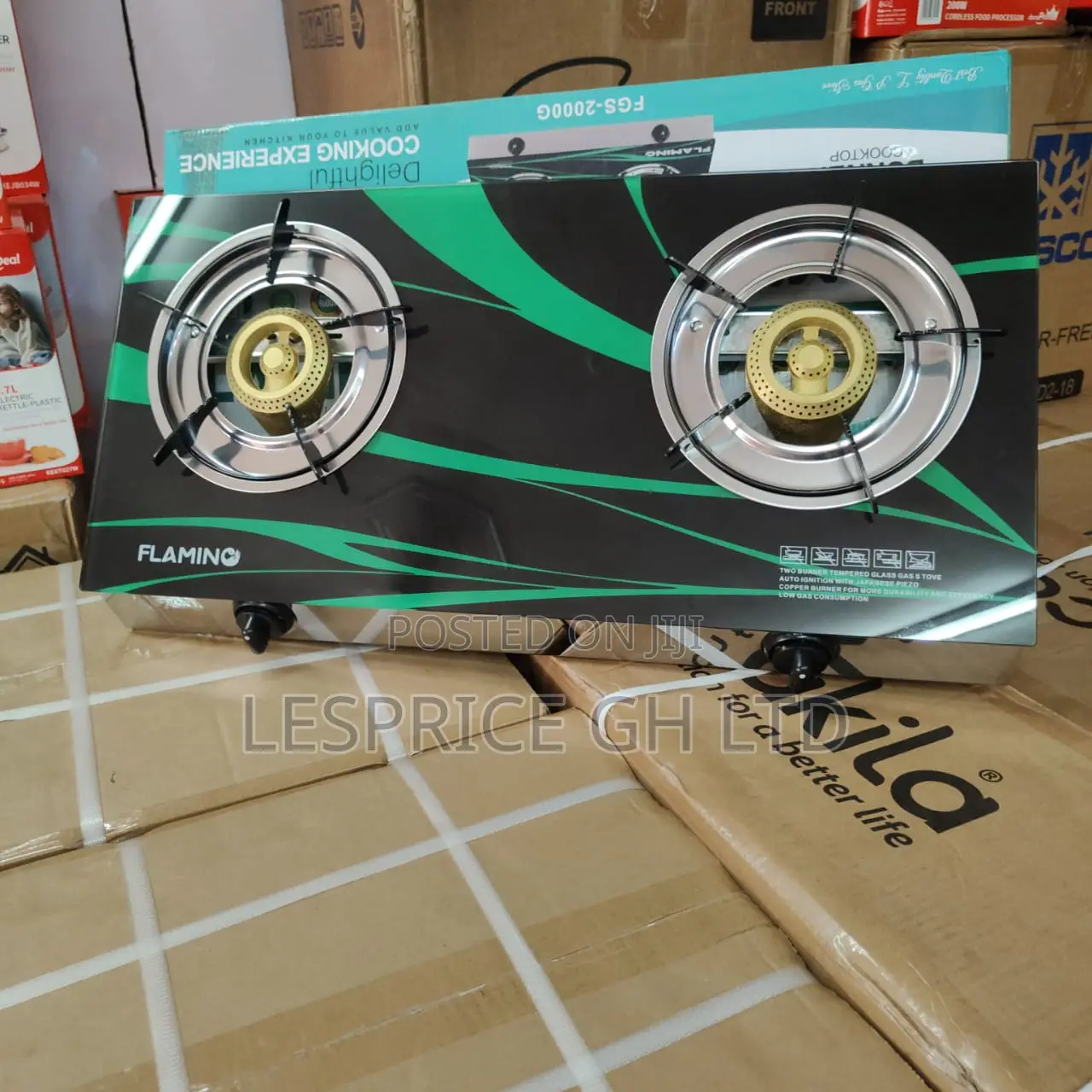 Classy High Grade 2 Burner Glass Top Gas Stove From Flamino