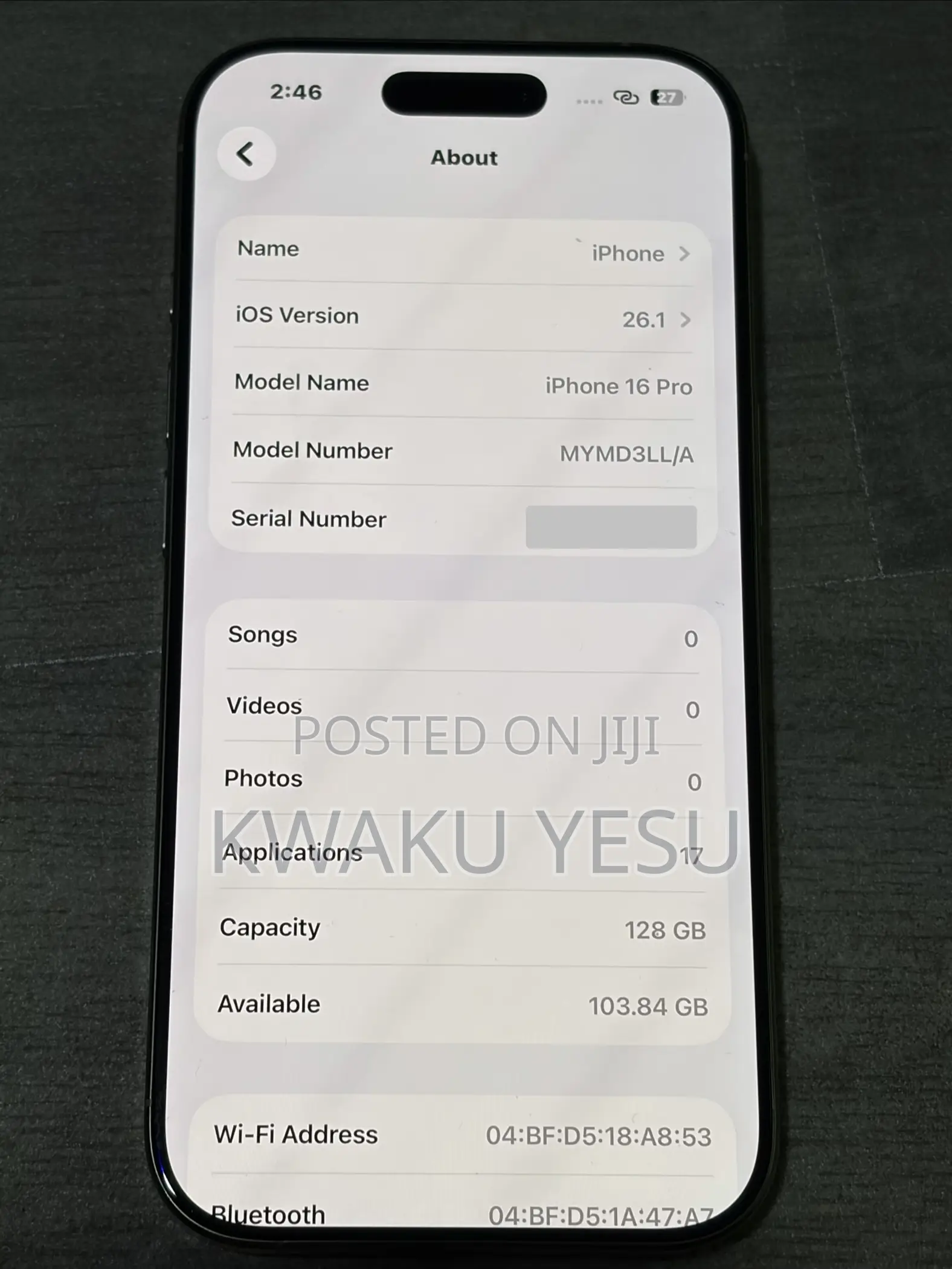 Apple iPhone 16 Pro 128 GB Gray