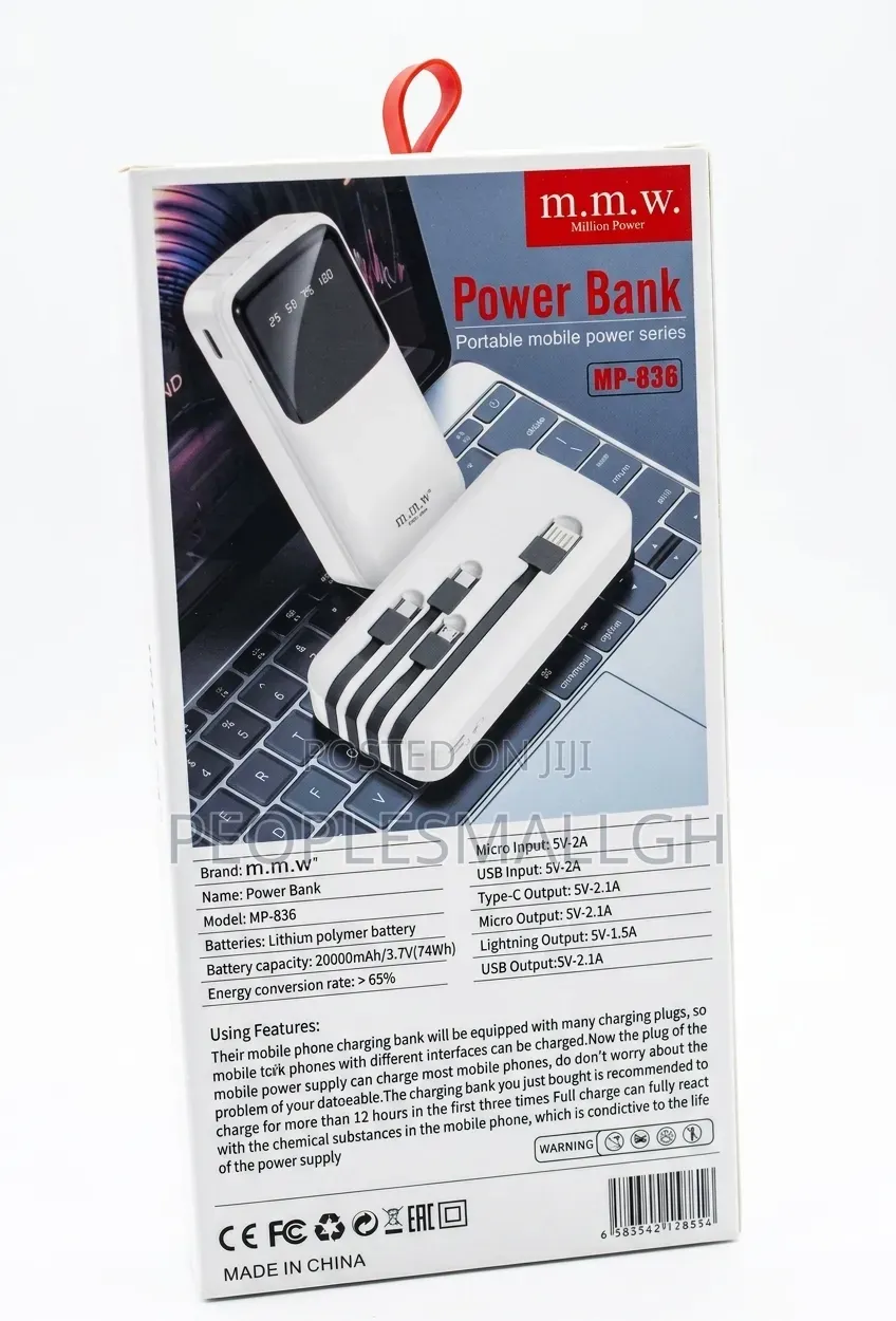 4 Wire Power Bank Mp-836 20000mah