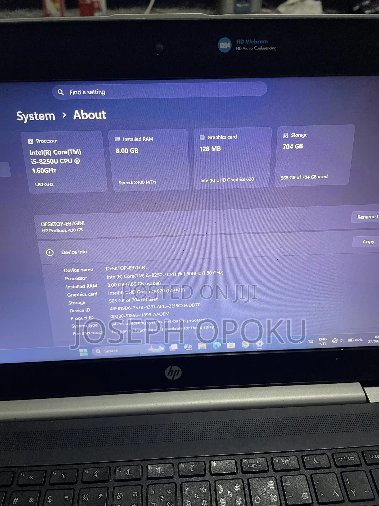 Laptop HP ProBook 430 G5 16GB Intel Core i5 HDD+SSD 700GB