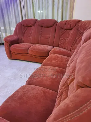Premium Imported European L-Shaped Corner Sofa Set (6 Seater) Brickred