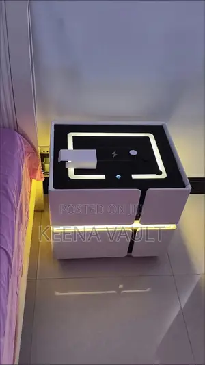 Smart Bedside Table With Wireless Charging, Speaker, Light Etc