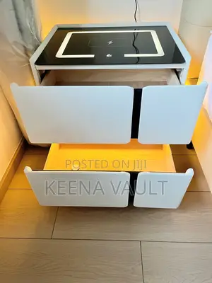 Smart Bedside Table With Wireless Charging, Speaker, Light Etc