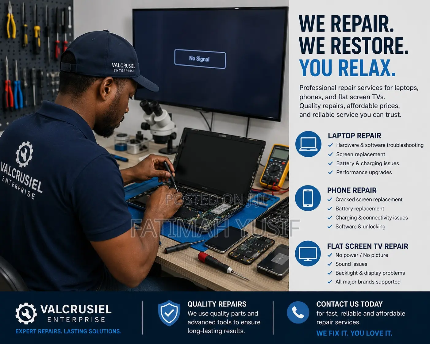 Laptop, Mobile Phones and Flat Screen Tv Repairs