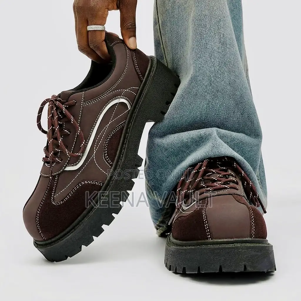 Men’S Premium Uk Vintage Derby Shoes With Thick Sole