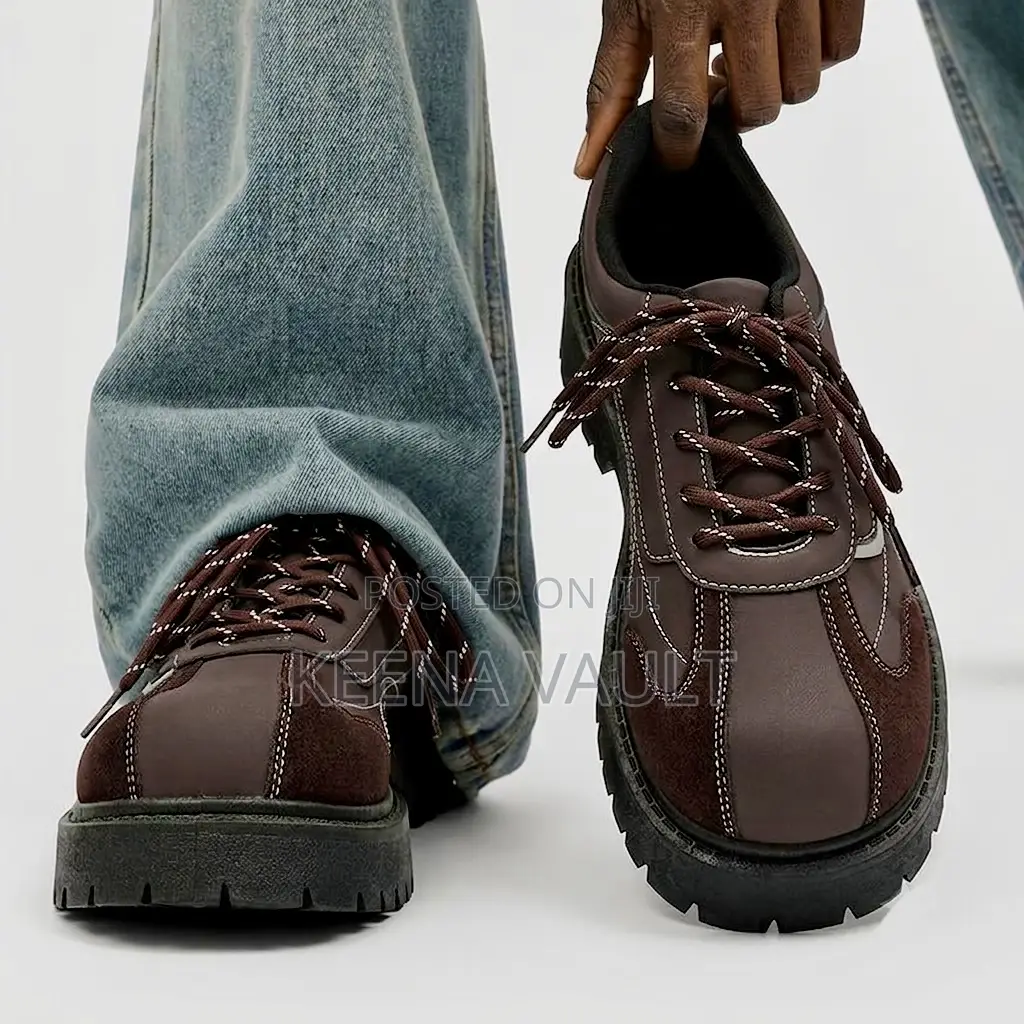 Men’S Premium Uk Vintage Derby Shoes With Thick Sole