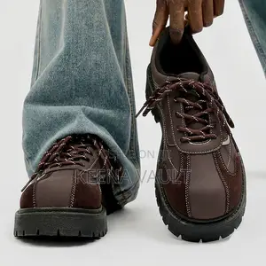 Men’S Premium Uk Vintage Derby Shoes With Thick Sole