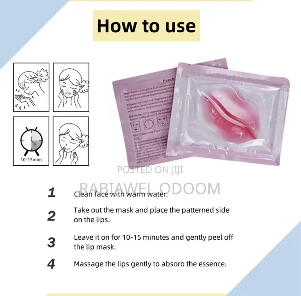 Hydrogel Collagen Peach Lip Mask For Dry Chapped Lips