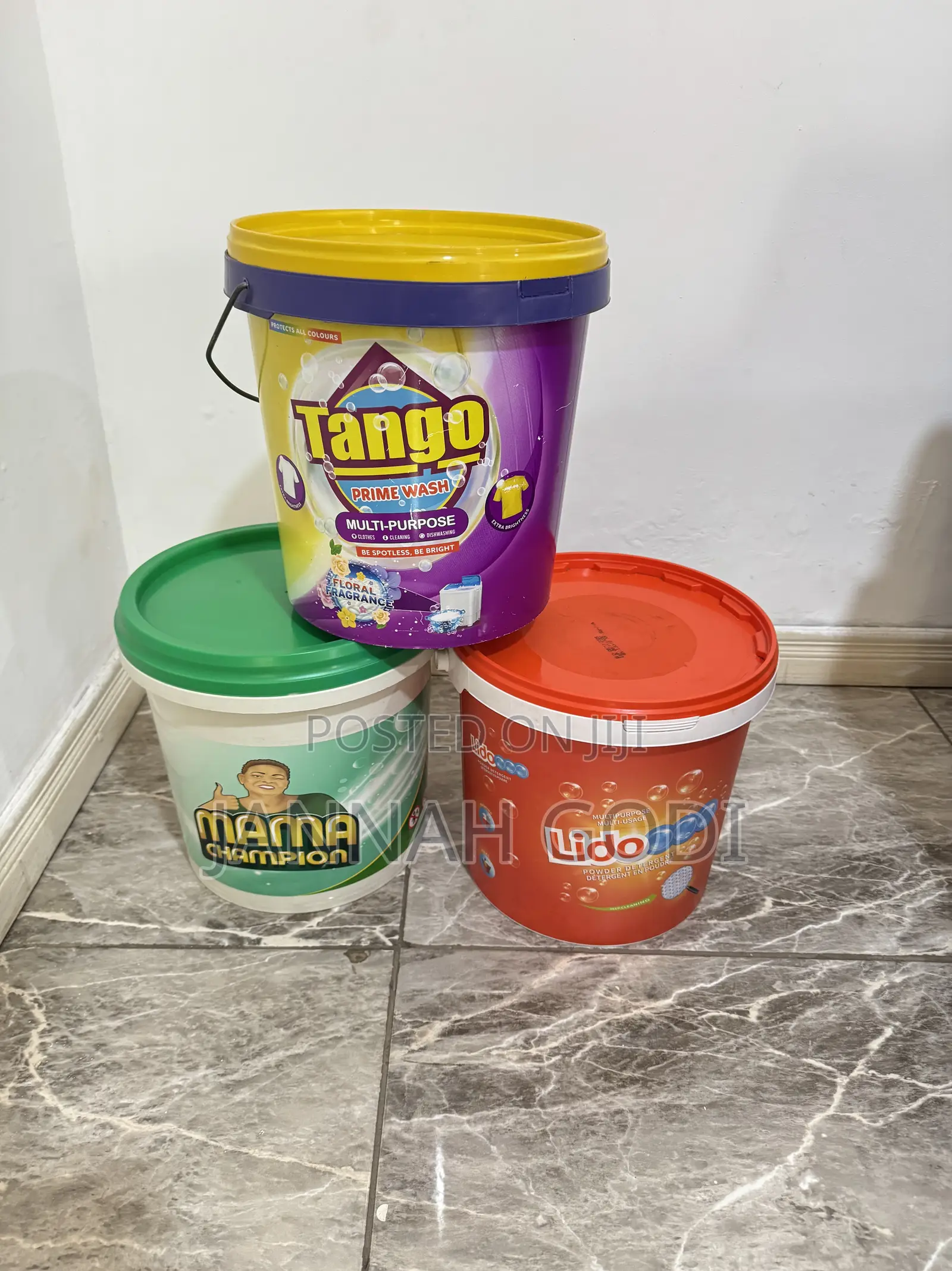 Kleesoft, Tango, Mama Champion and Lido Detergent 3kg Bucket