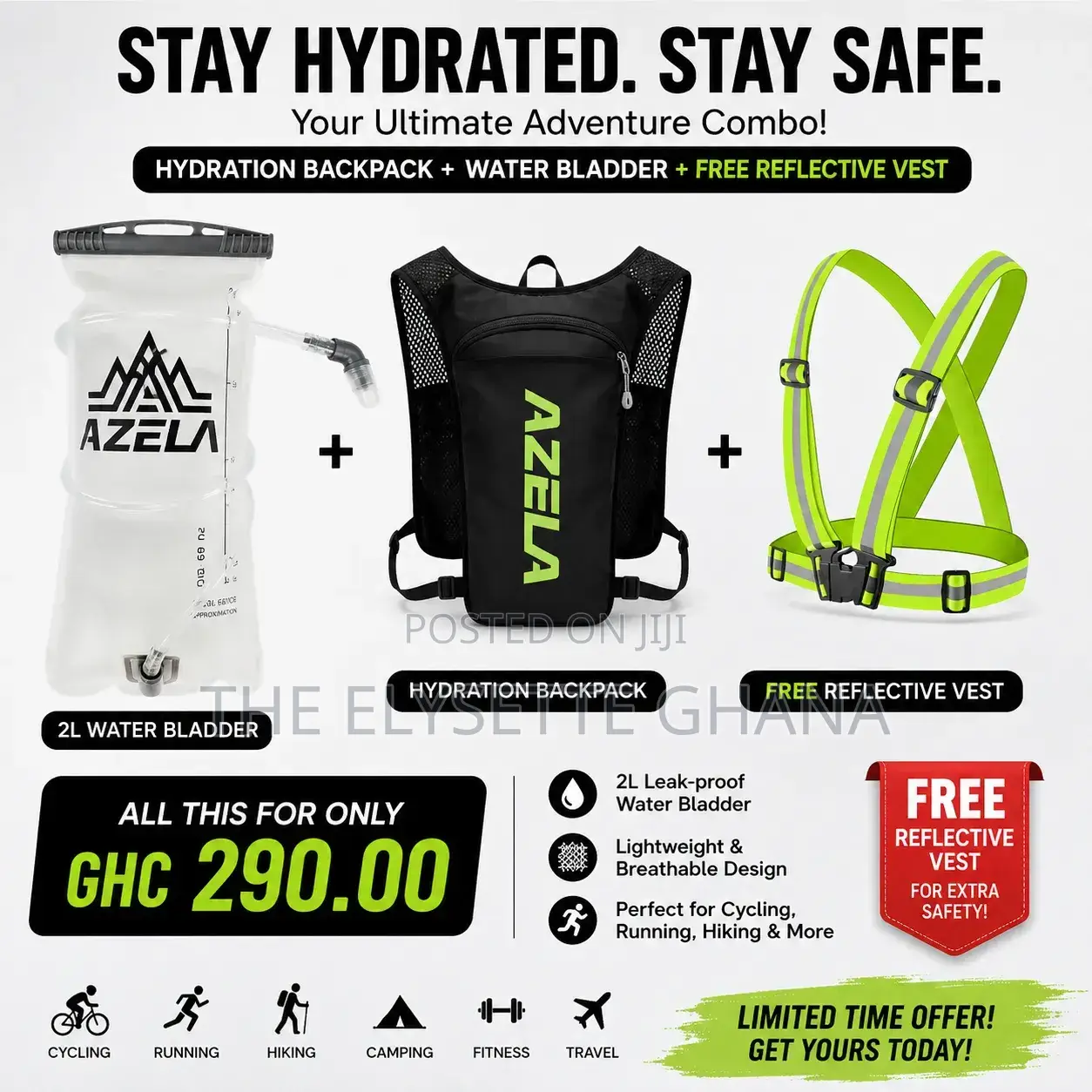 Runner's Hydration Vest(Backpack) + 2l Water Bladder