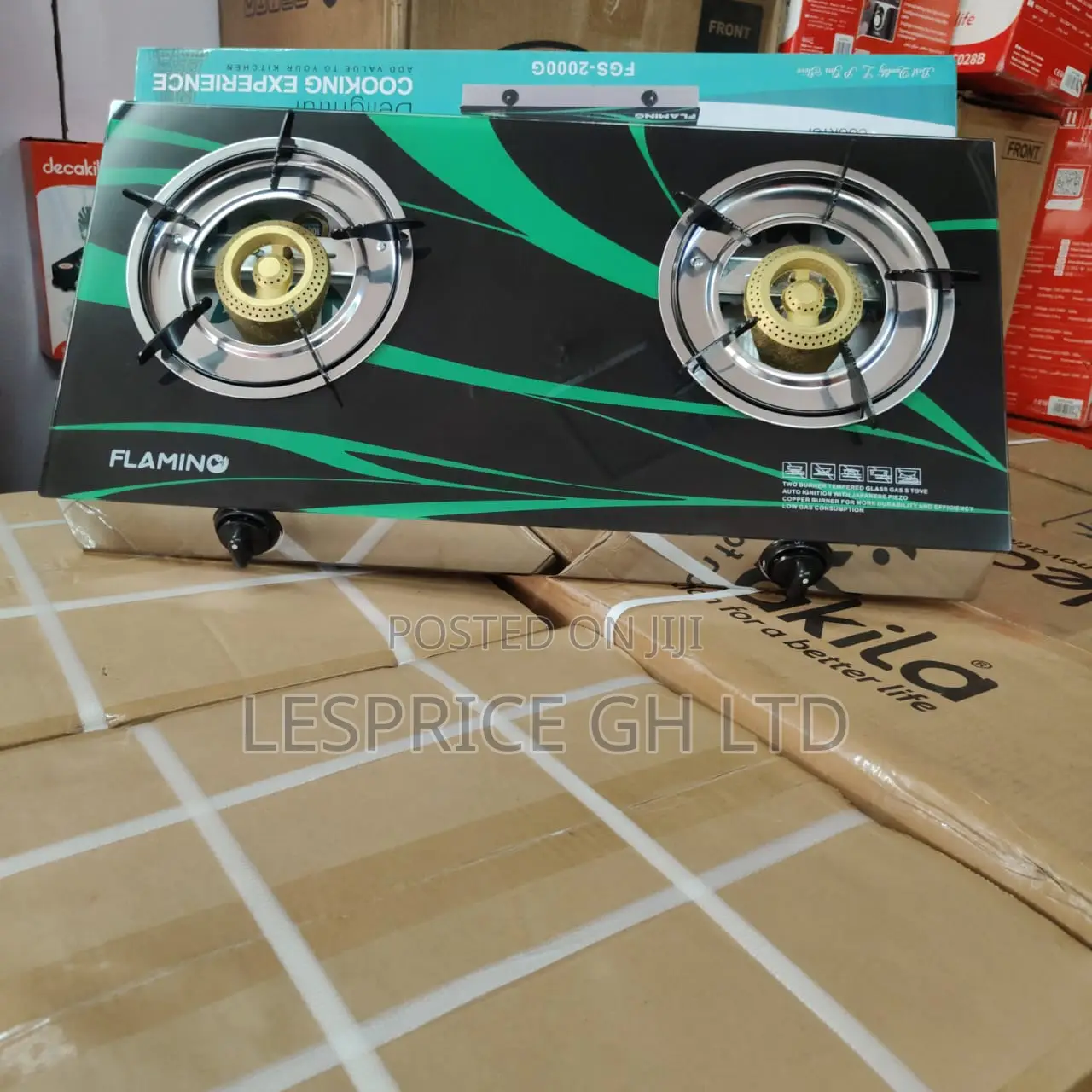Great Performance Yet Affordable 2 Burner Glass Top Flamino Gas Stove