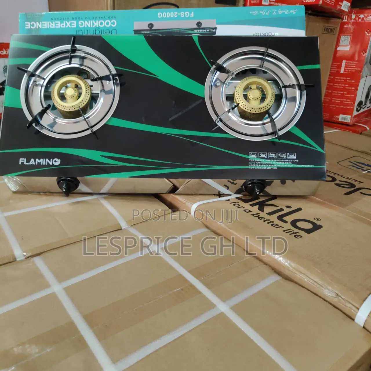 Nice and Portable 2 Burner Glass Top Gas Stove From Flamino