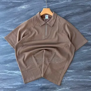 Half-Zip/Button Jersey-Knit Polo Shirt