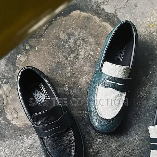 Vans Skate Loafer in Dark Forest Green and White. And in All Black