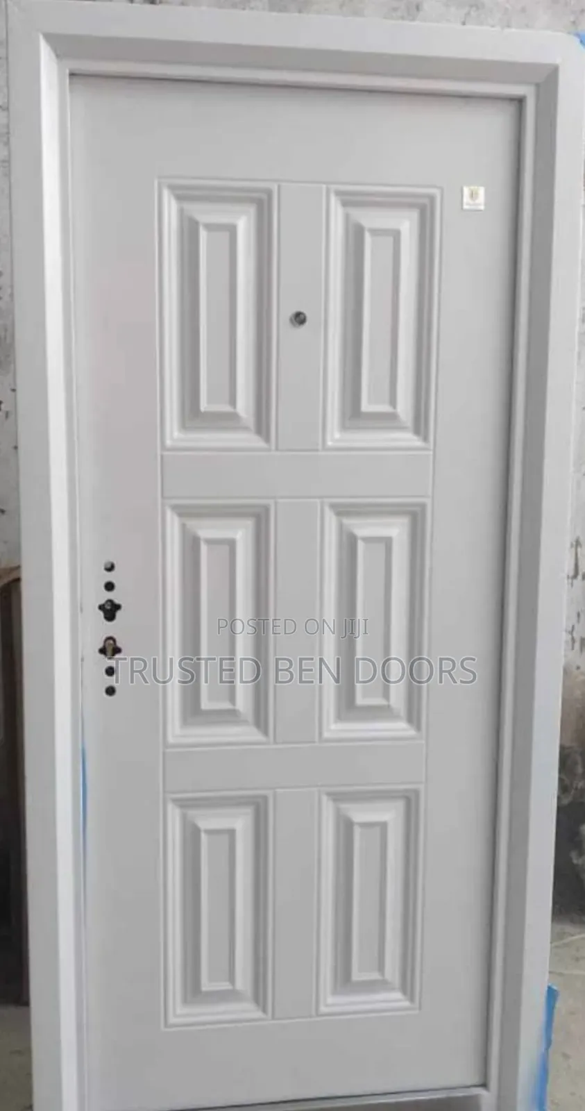 All White Paladin Turkey Single Security Doors for Main Entrance