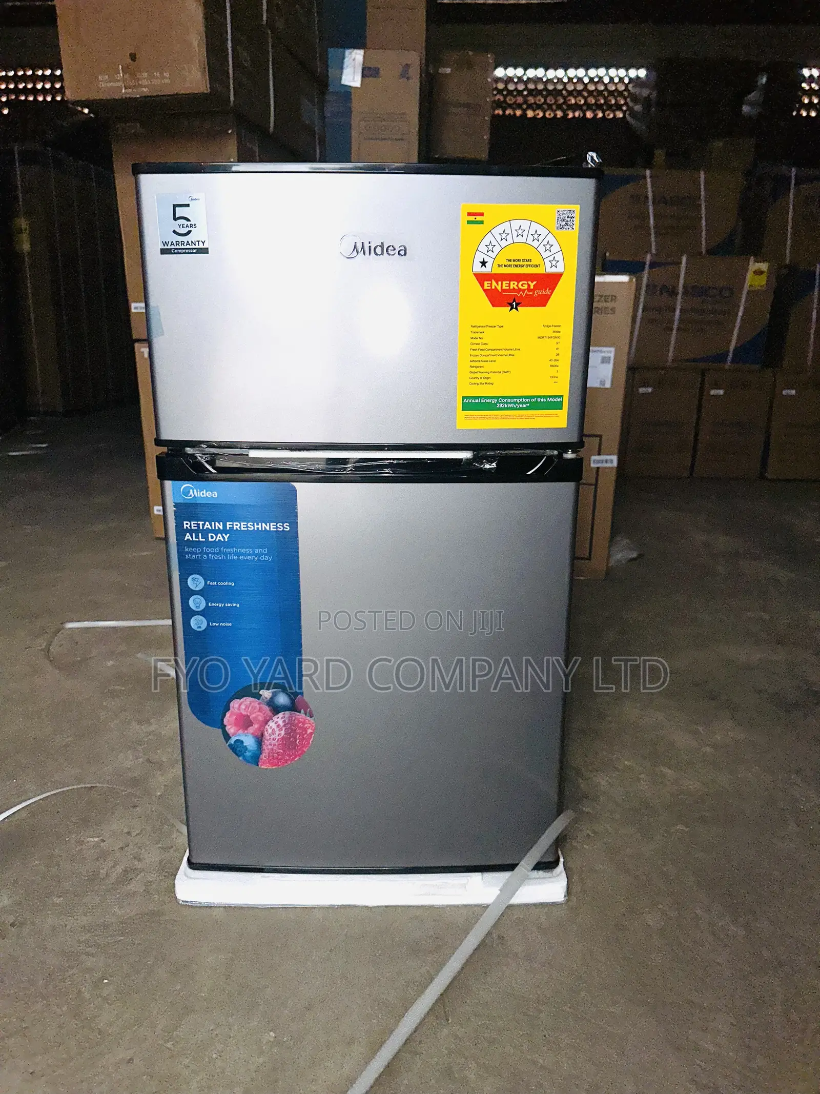 Direct Cooling Midea Double Door Top Freezer 87ltrs Fridge