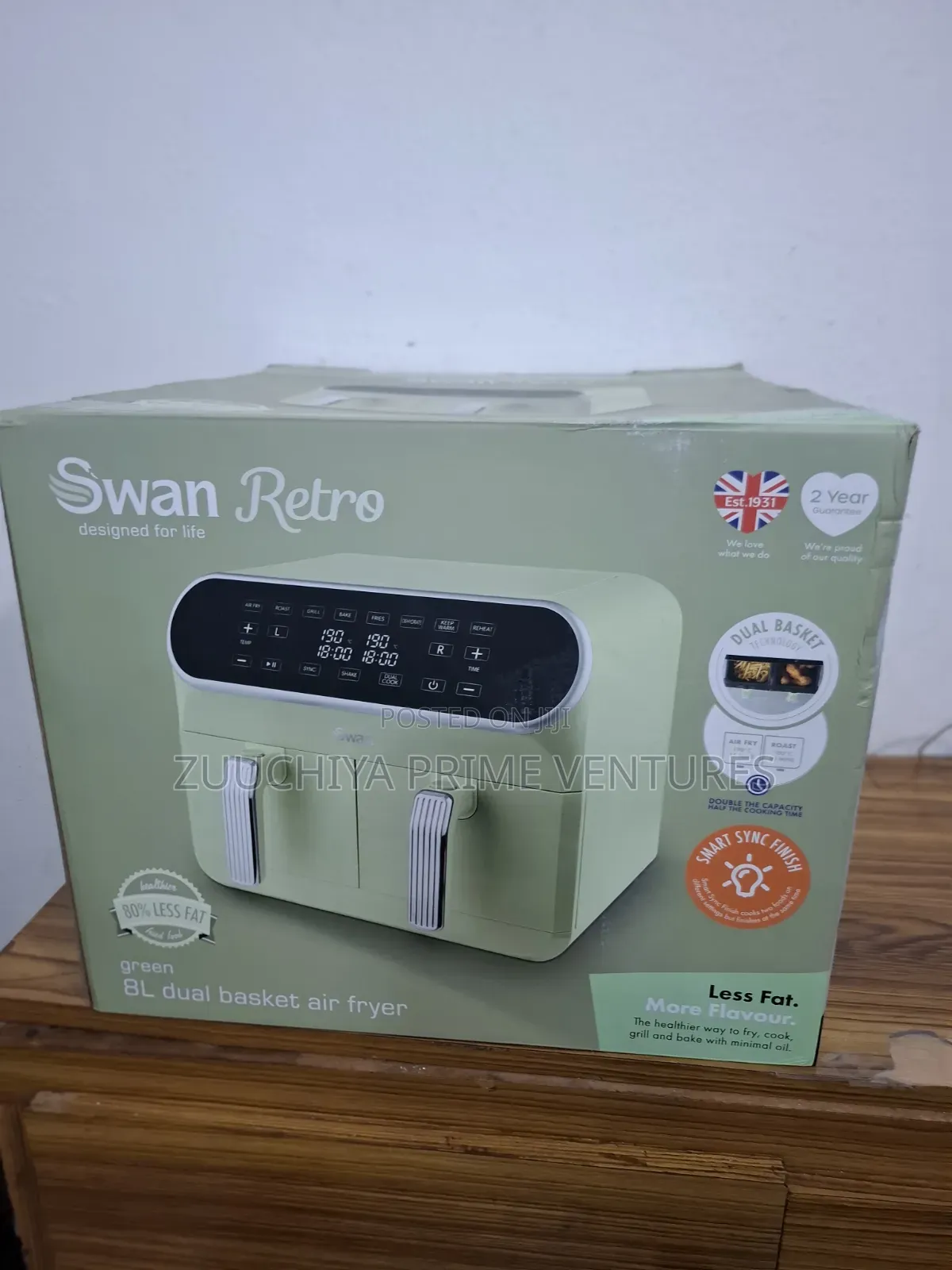Swan 8.L Retro Dual Basket Digital Air Fryer From Uk
