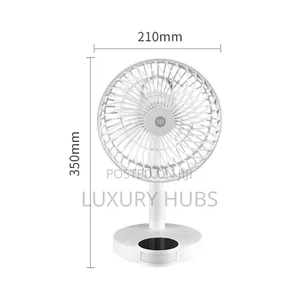 Desktop Fan | 4000mah | 3 Speeds | Type-C Charging | Led Light