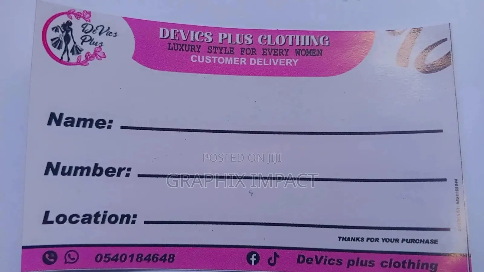 Customer Information Stickers