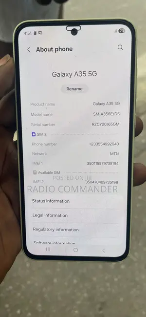 Samsung Galaxy A35 128 GB Yellow