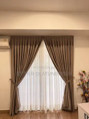 2 in 1 Customised Curtains With White Transparent Voile