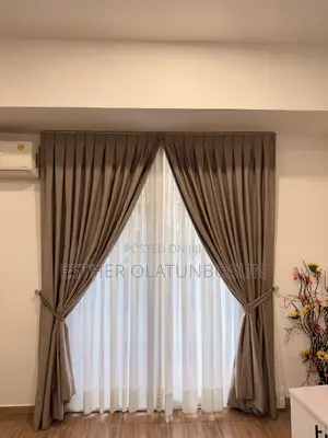 2 in 1 Customised Curtains With White Transparent Voile
