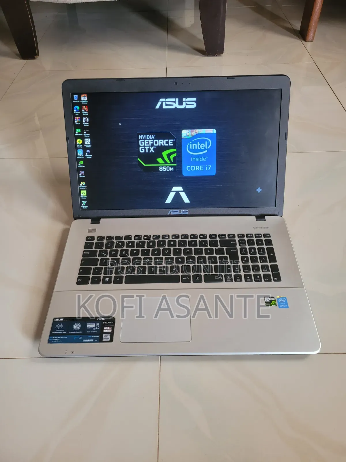 Laptop Asus X751NA 8GB Intel Core i7 HDD+SSD 500GB