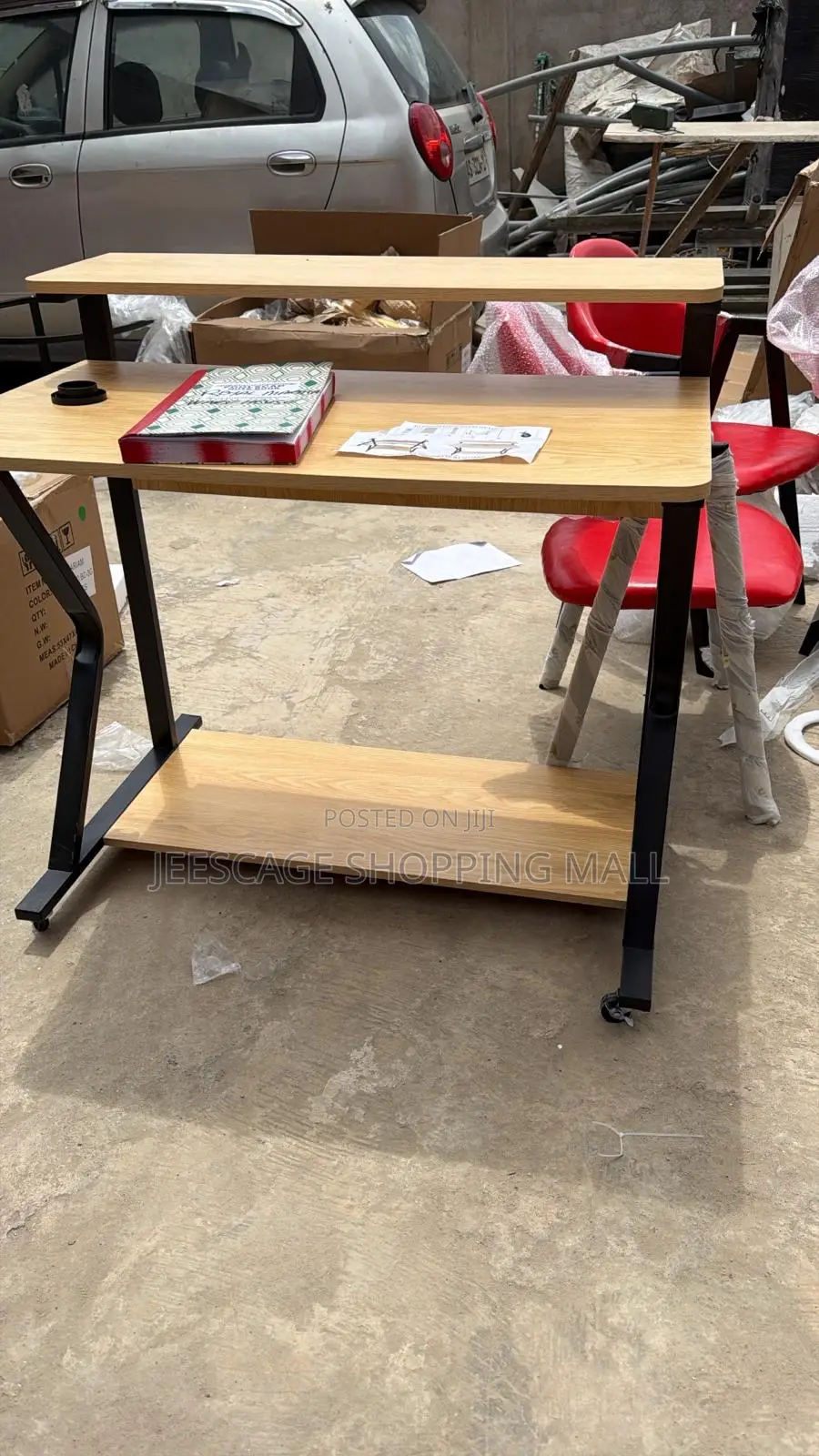 Office Mobile Multi-Tier Computer Desk With Shelves