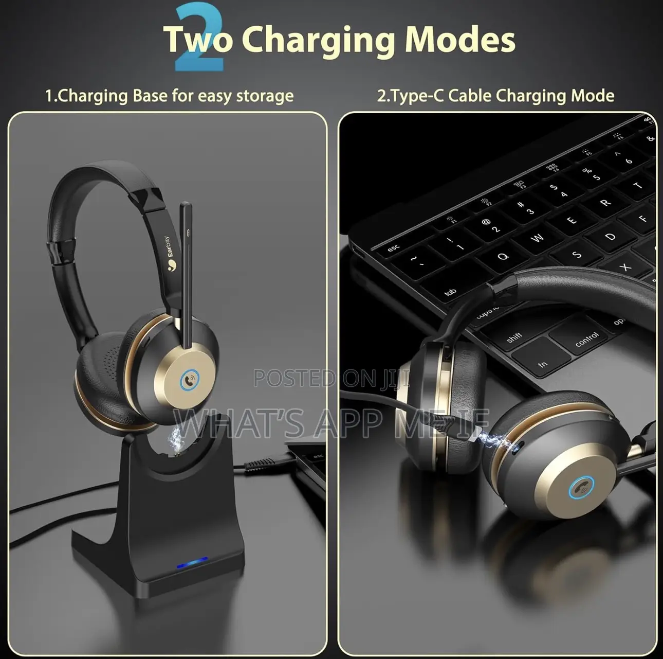 Wireless Headset, Bluetooth Headset With Microphone Noise Canceling