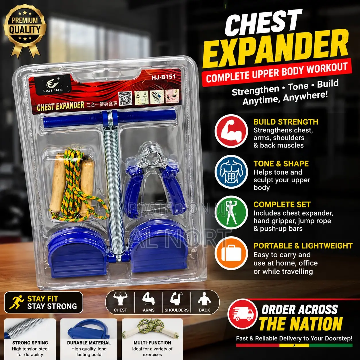 Chest Expander Exercise Set – Multi-Function Home Workout Fitness Ki