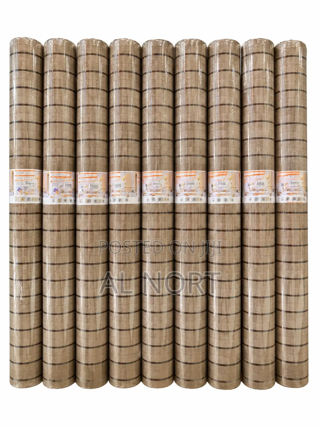 Self Adhesive Wallpaper Roll – Wood Grain Stripe Design – Brown