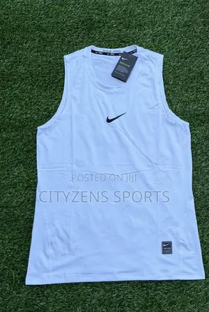 Nike White Sleeveless Gym/Sports Top