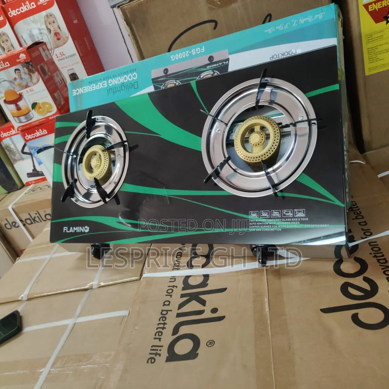 Clearance Sale On Our Genuine 2 Burner Glass Top Flamino Gas Stove