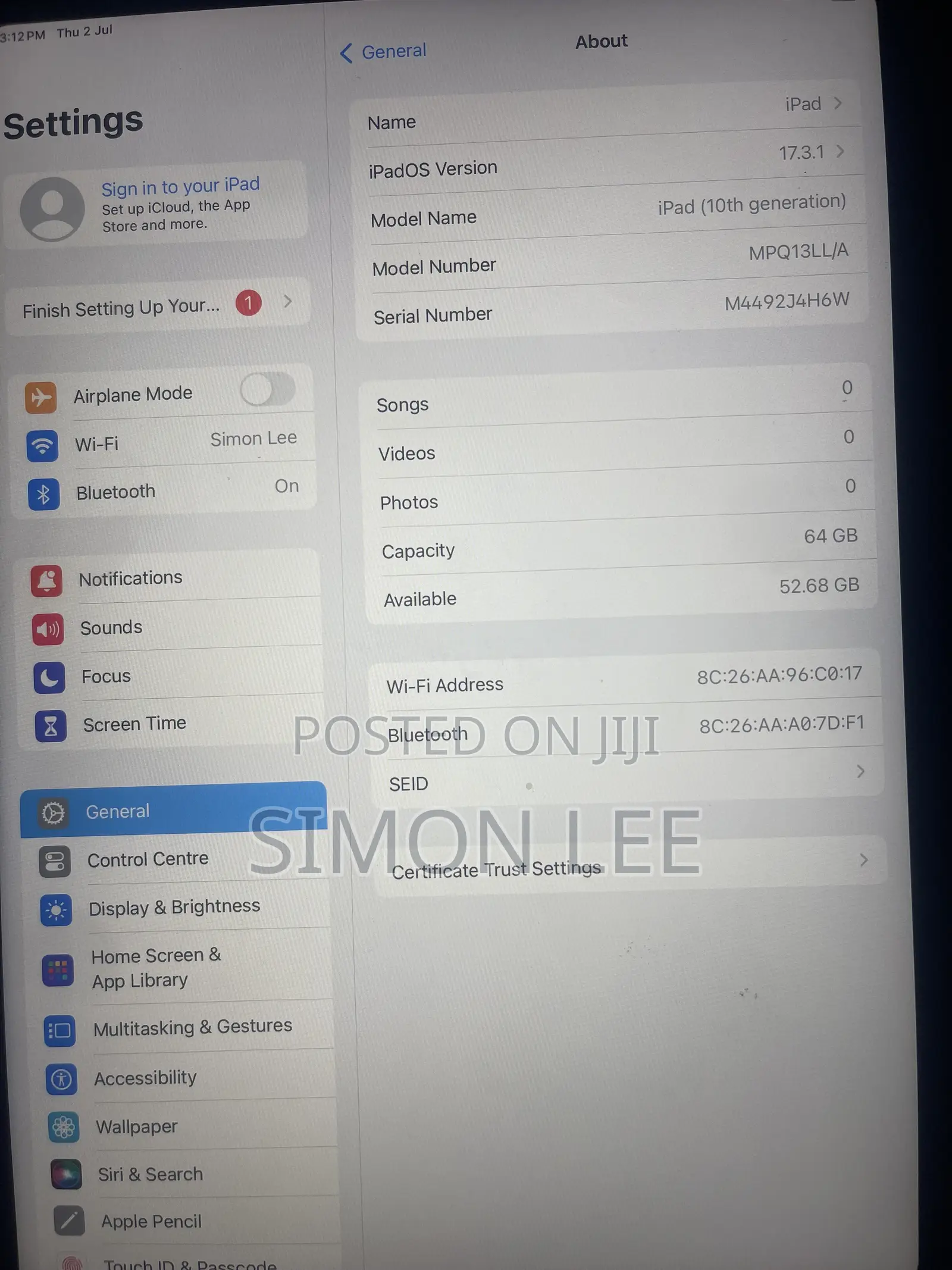 Apple iPad Air 64 GB Blue