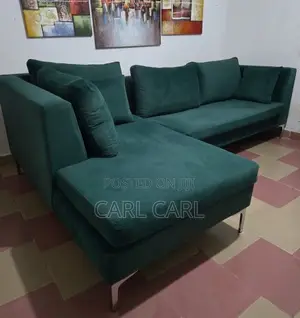 Velvet Green L-Sofa