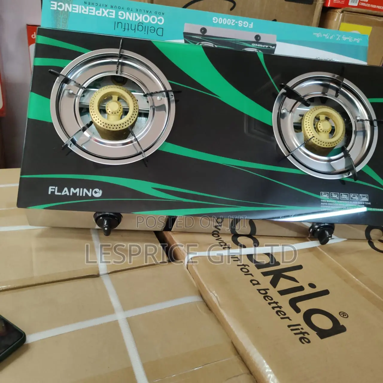 Price Slash on Our Exceptional 2 Burner Glass Top Flamino Gas Stove
