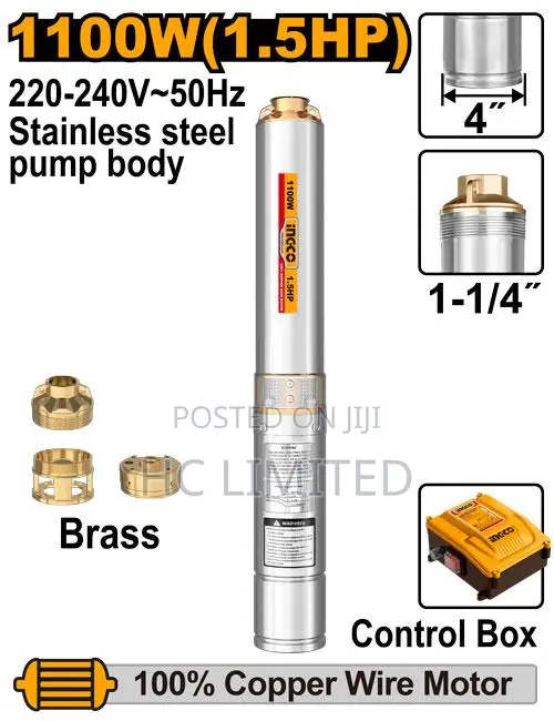 Ingco 4" Deep Well Pump - Dwp220062