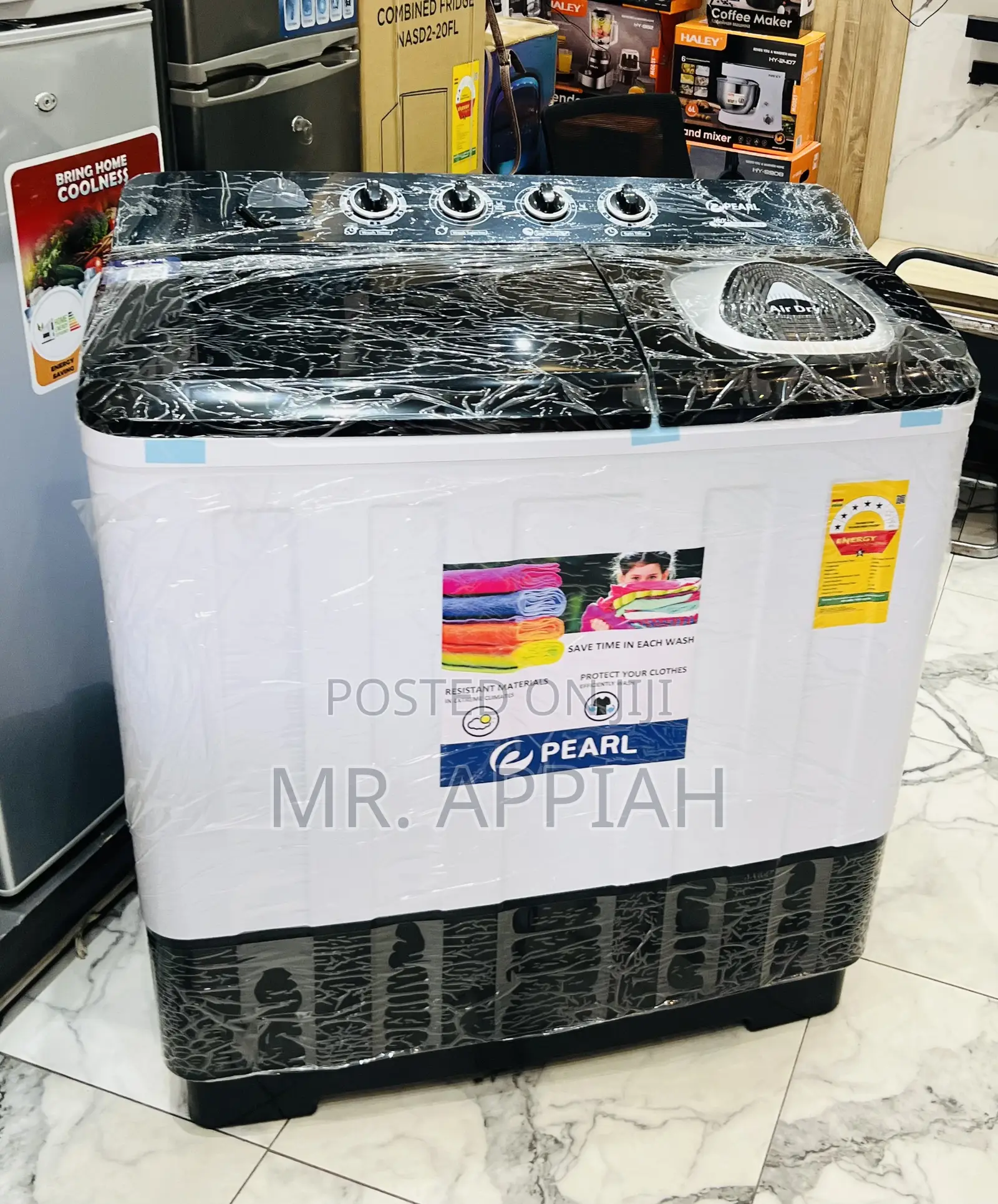 Get Authentic Pearl Washing Machine(White/Black)