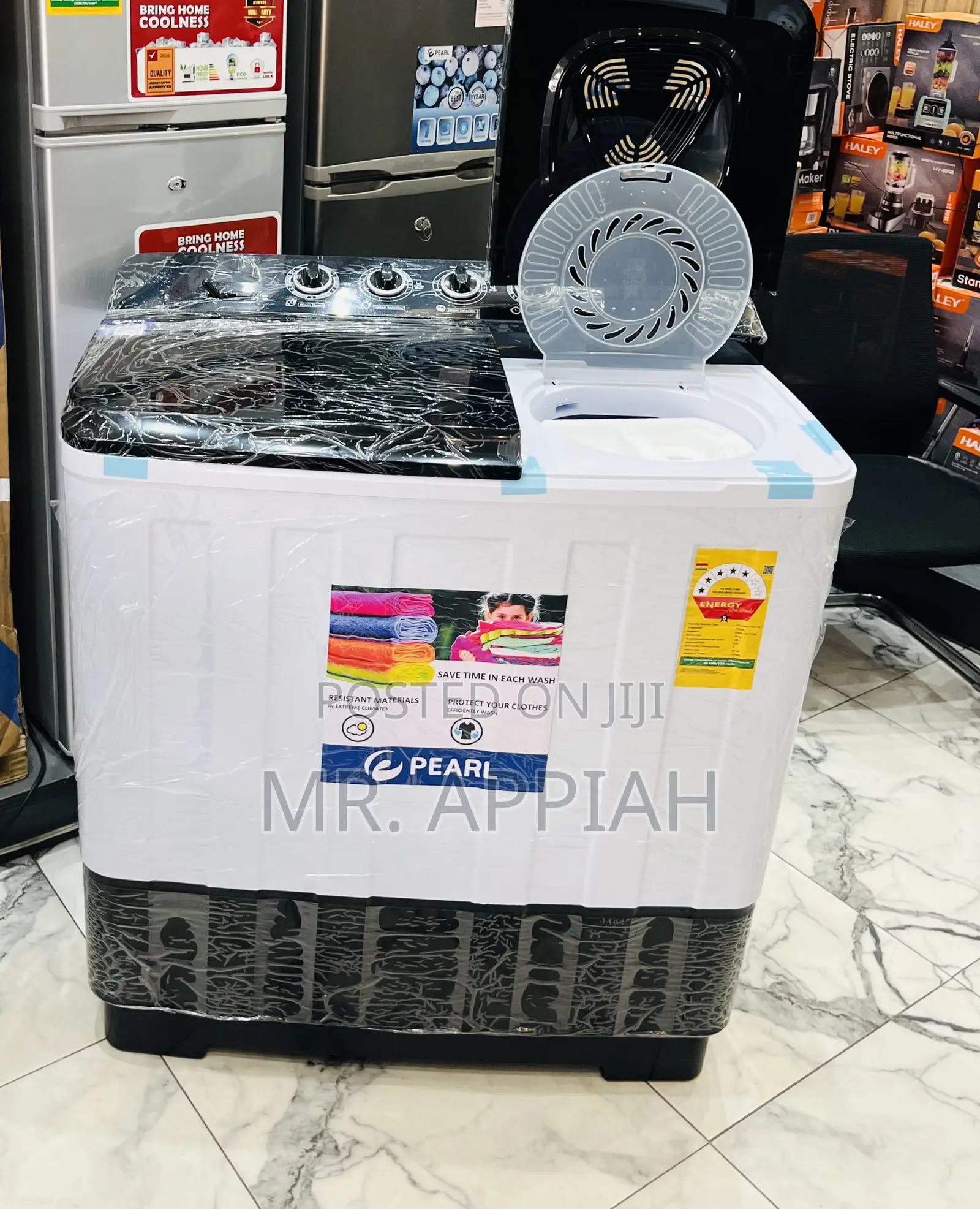 Get Authentic Pearl Washing Machine(White/Black)